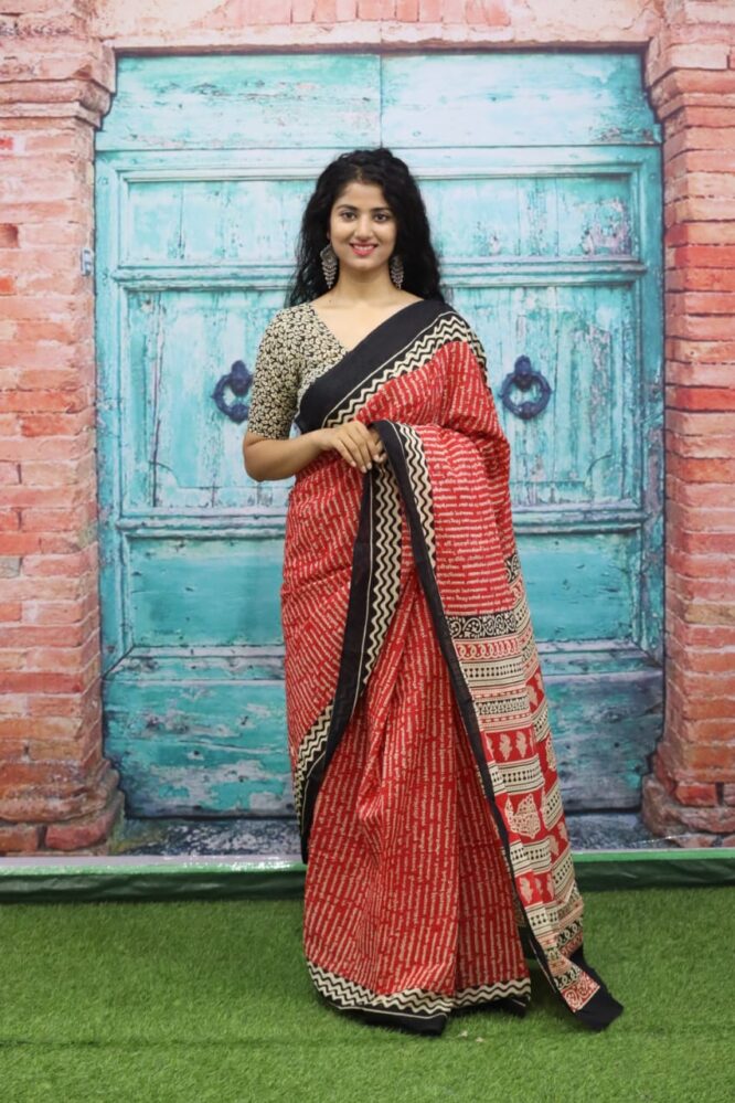 Cotton mulmul Saree