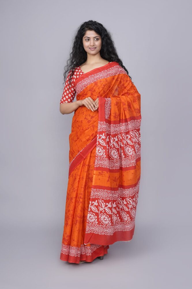 Cotton mulmul Saree