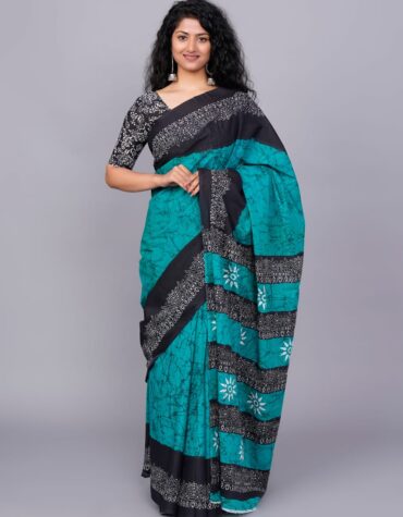 indigo mulmul Saree