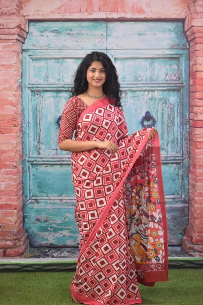 Cotton mulmul Saree