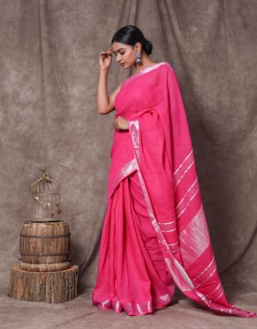 Cotton linen Saree