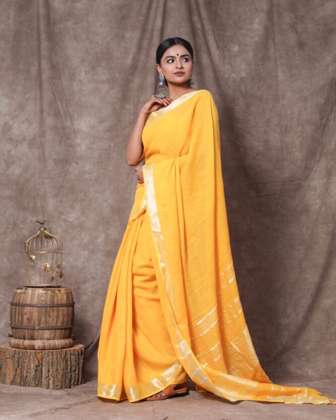 Cotton Linen Saree